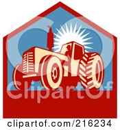 Poster, Art Print Of Retro Tractor Logo