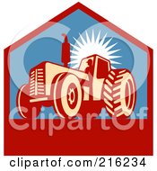 Royalty Free RF Clipart Illustration Of A Retro Tractor Logo