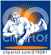 Royalty Free RF Clipart Illustration Of A Rugby Football Player 65
