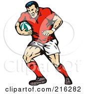 Poster, Art Print Of Rugby Football Player - 49