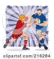 Poster, Art Print Of Rugby Football Players In Action - 2