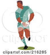 Royalty Free RF Clipart Illustration Of A Rugby Football Player 61