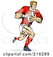 Royalty Free RF Clipart Illustration Of A Rugby Football Player 2