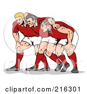 Royalty Free RF Clipart Illustration Of Rugby Football Players In Action 12