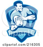 Royalty Free RF Clipart Illustration Of A Rugby Football Player 64