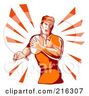 Royalty Free RF Clipart Illustration Of A Rugby Football Player 48