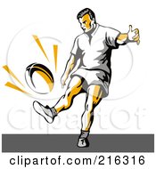 Royalty Free RF Clipart Illustration Of A Rugby Football Player 47