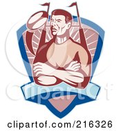 Royalty Free RF Clipart Illustration Of A Rugby Football Player 53