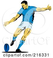 Poster, Art Print Of Rugby Football Player - 17