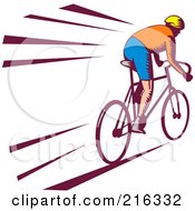 Poster, Art Print Of Retro Cyclist Going Fast