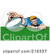 Royalty Free RF Clipart Illustration Of A Rugby Football Player 54