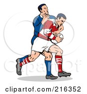 Poster, Art Print Of Rugby Football Players In Action - 3