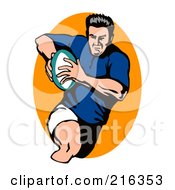 Poster, Art Print Of Rugby Football Player - 34