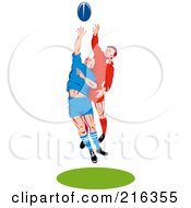 Poster, Art Print Of Rugby Football Players In Action - 11