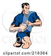 Royalty Free RF Clipart Illustration Of A Rugby Football Player 51