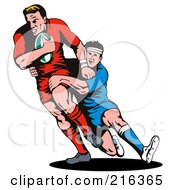 Poster, Art Print Of Rugby Football Players In Action - 9