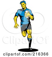 Royalty Free RF Clipart Illustration Of A Rugby Football Player 41