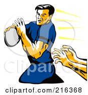Royalty Free RF Clipart Illustration Of A Rugby Football Player 36
