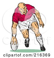 Royalty Free RF Clipart Illustration Of A Rugby Football Player 68
