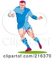 Royalty Free RF Clipart Illustration Of A Rugby Football Player 63