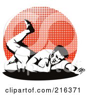 Royalty Free RF Clipart Illustration Of A Rugby Football Player 72
