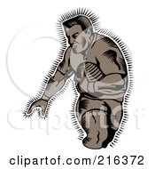 Royalty Free RF Clipart Illustration Of A Rugby Football Player 71