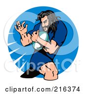 Royalty Free RF Clipart Illustration Of A Rugby Football Player 1