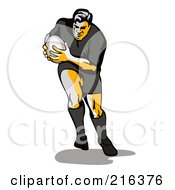 Royalty Free RF Clipart Illustration Of A Rugby Football Player 6