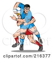 Poster, Art Print Of Rugby Football Players In Action - 4