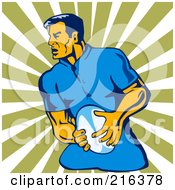 Royalty Free RF Clipart Illustration Of A Rugby Football Player 12