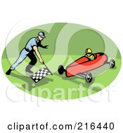 Royalty Free RF Clipart Illustration Of A Retro Soap Box Racer 1