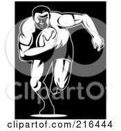 Royalty Free RF Clipart Illustration Of A Rugby Football Player 76