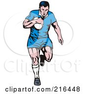 Royalty Free RF Clipart Illustration Of A Rugby Football Player 32
