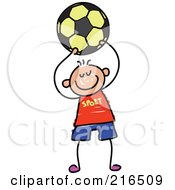 Poster, Art Print Of Childs Sketch Of A Boy Playing Soccer - 5