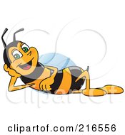 Poster, Art Print Of Worker Bee Character Mascot Reclined