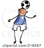 Poster, Art Print Of Childs Sketch Of A Boy Playing Soccer - 4