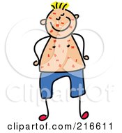 Royalty Free RF Clipart Illustration Of A Childs Sketch Of A Boy With Bug Bites