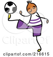 Poster, Art Print Of Childs Sketch Of A Soccer Boy - 3