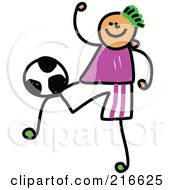 Poster, Art Print Of Childs Sketch Of A Soccer Boy - 4