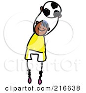 Poster, Art Print Of Childs Sketch Of A Soccer Boy - 1