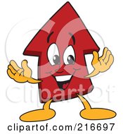 Red Up Arrow Character Mascot