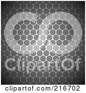 Royalty Free RF Clipart Illustration Of A Seamless Background Pattern Of Circles On Gray With Shading In The Corners by michaeltravers