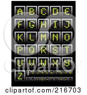 Digital Collage Of Green Digital Board Letters Numbers And Symbols