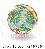 Royalty Free RF Clipart Illustration Of An Elastic Band Ball by michaeltravers