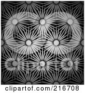 Poster, Art Print Of Background Of Silver Floral Bursts On Black