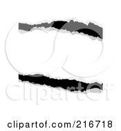 Royalty Free RF Clipart Illustration Of Pieces Of Black And White Ripped Paper by michaeltravers