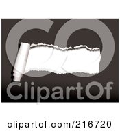 Royalty Free RF Clipart Illustration Of A Rip Of White Paper On Black