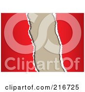 Royalty Free RF Clipart Illustration Of Edges Of Tan Torn Paper Over Red by michaeltravers