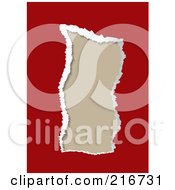 Royalty Free RF Clipart Illustration Of Torn Red Paper Revealing Tan by michaeltravers