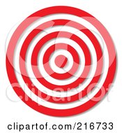 Royalty Free RF Clipart Illustration Of A Red And White Target With Shading 1